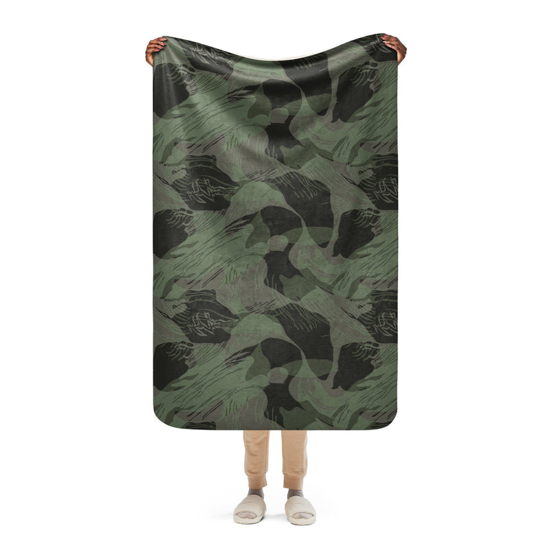 Brushstroke Night Rhodesian CAMO Sherpa Blanket - 37″×57″