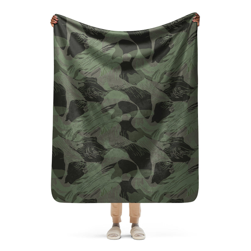 Brushstroke Night Rhodesian CAMO Sherpa Blanket - 50″×60″