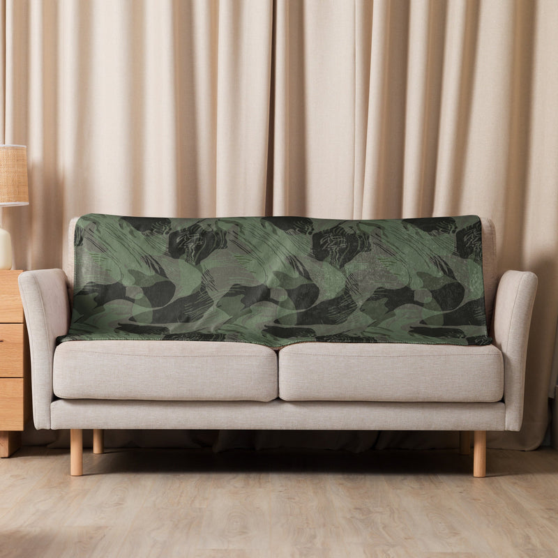 Brushstroke Night Rhodesian CAMO Sherpa Blanket