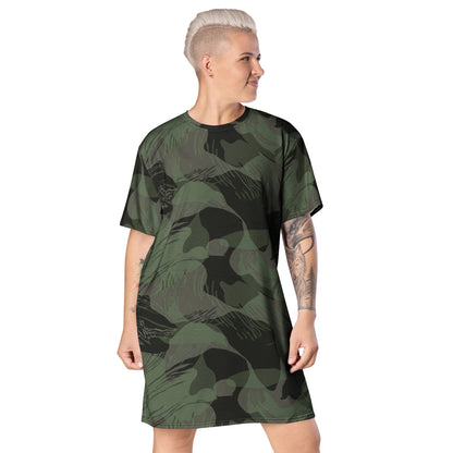 Rhodesian Brushstroke Night CAMO T-shirt dress - 2XS - Womens T-Shirt Dress