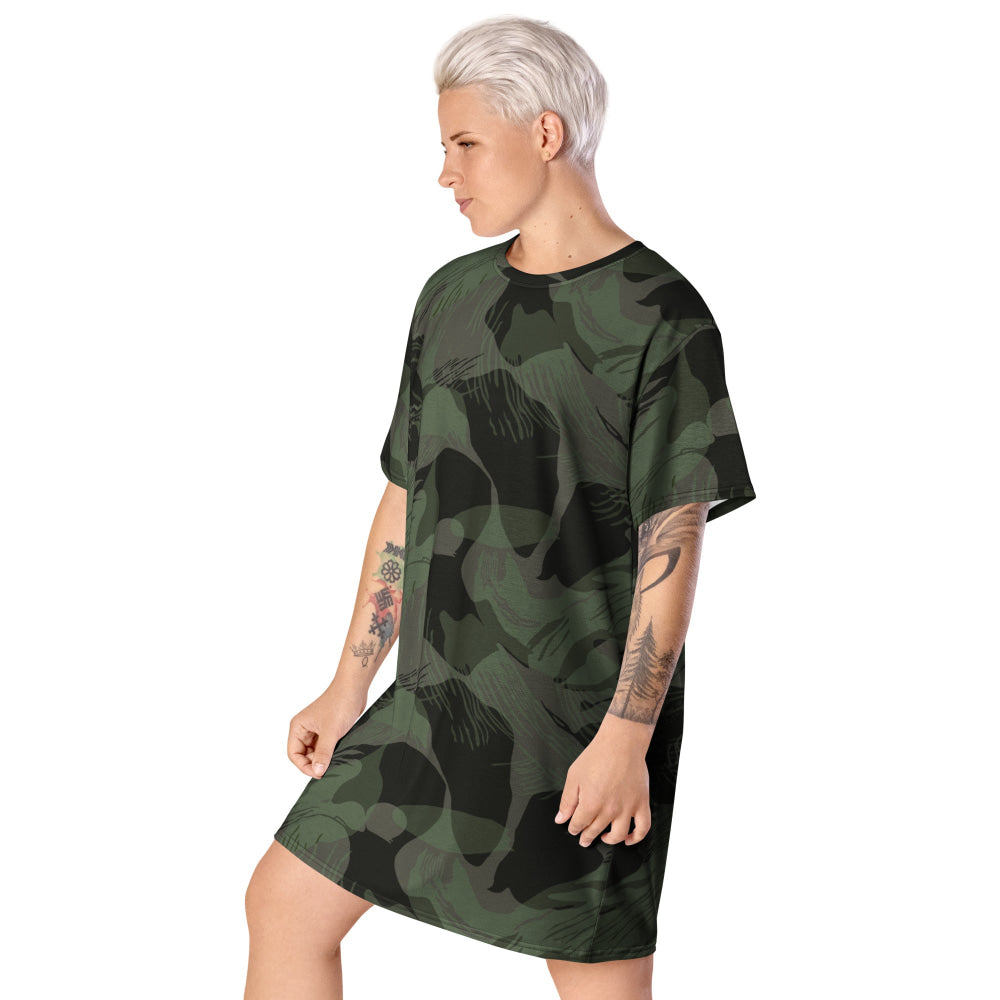 Rhodesian Brushstroke Night CAMO T-shirt dress - Womens T-Shirt Dress