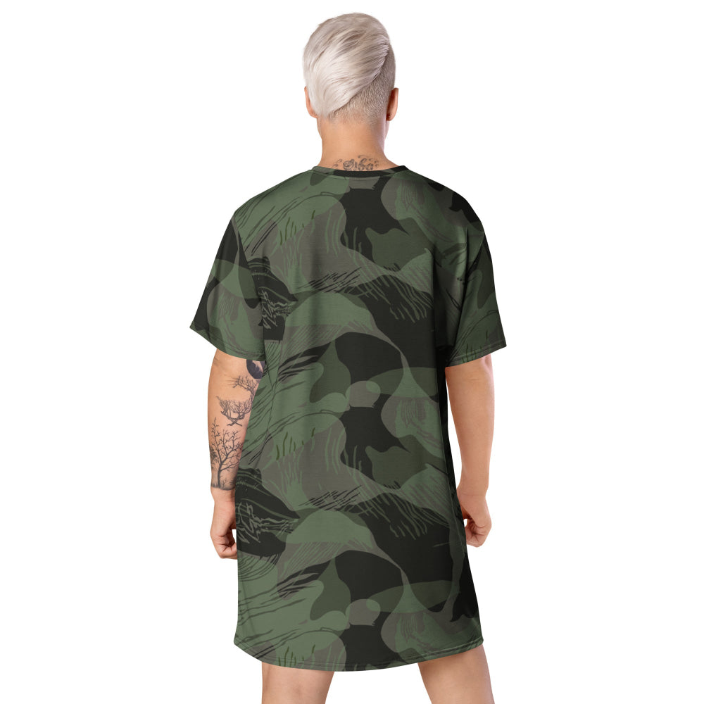 Rhodesian Brushstroke Night CAMO T-shirt dress - Womens T-Shirt Dress