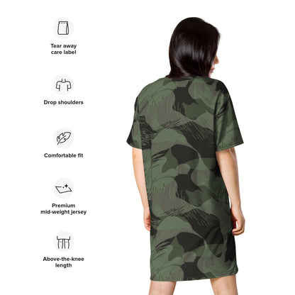 Rhodesian Brushstroke Night CAMO T-shirt dress - Womens T-Shirt Dress