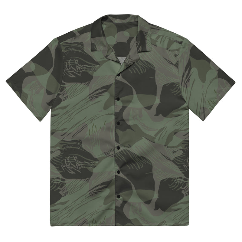 Brushstroke Night Rhodesian CAMO Unisex Short-Sleeve Button Shirt - 2XS - Button-Up