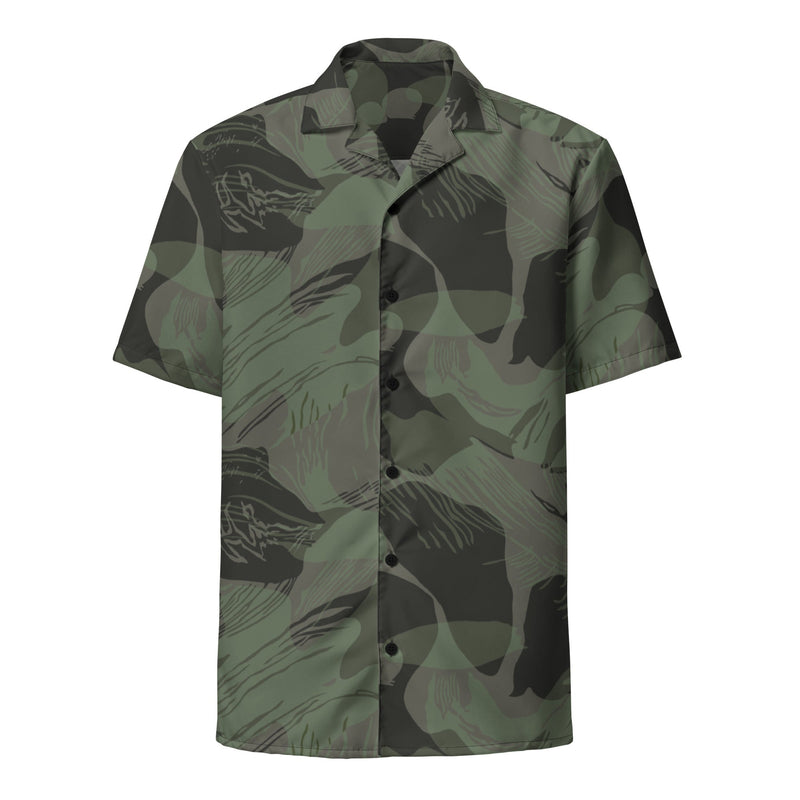 Brushstroke Night Rhodesian CAMO Unisex Short-Sleeve Button Shirt - Button-Up