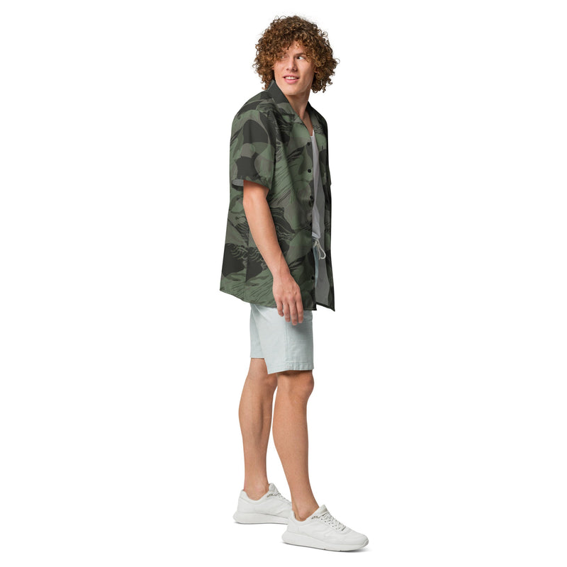 Brushstroke Night Rhodesian CAMO Unisex Short-Sleeve Button Shirt - Button-Up