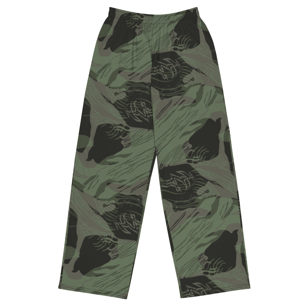 Rhodesian Brushstroke Night CAMO unisex wide-leg pants - 2XS - Unisex Wide-Leg Pants