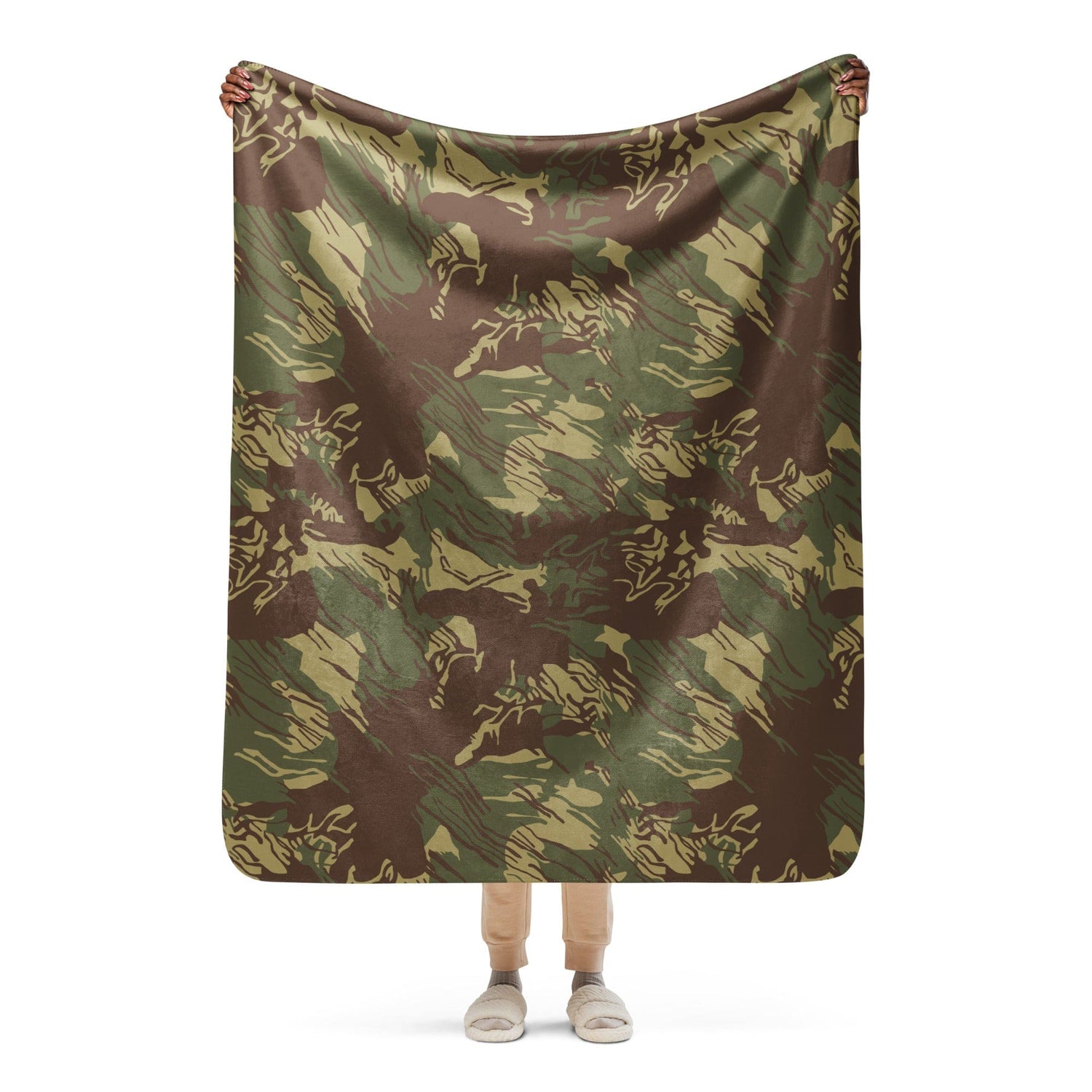 Brushstroke Rhodesian CAMO Sherpa blanket - 50″×60″ - Blankets