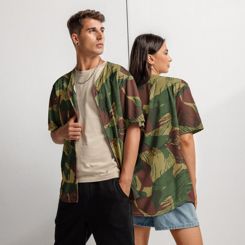 Brushstroke Sunburst Rhodesian CAMO Unisex Baseball Jersey - 2XS