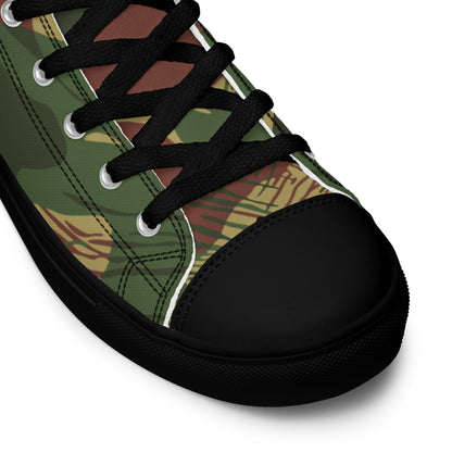Rhodesian Brushstroke Sunburst CAMO Mens high top canvas shoes - High Top Canvas Shoes