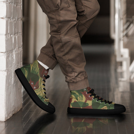 Brushstroke Sunburst Rhodesian CAMO Mens High-Top Canvas Shoes - 5