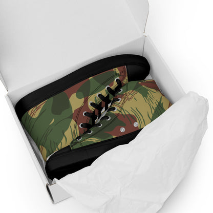 Rhodesian Brushstroke Sunburst CAMO Mens high top canvas shoes - High Top Canvas Shoes