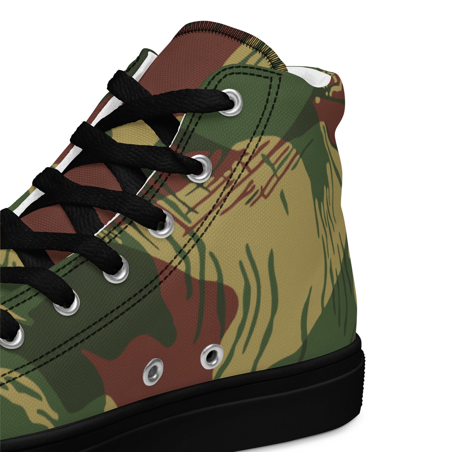 Rhodesian Brushstroke Sunburst CAMO Mens high top canvas shoes - High Top Canvas Shoes