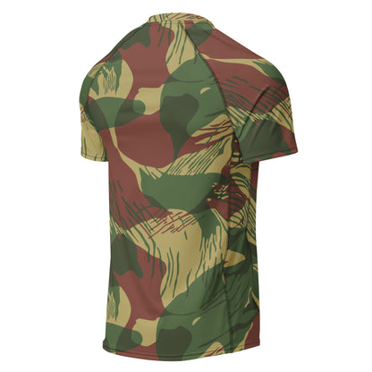 Rhodesian Brushstroke Sunburst CAMO Mens Short-Sleeve Rash Guard - Short-sleeve Guards