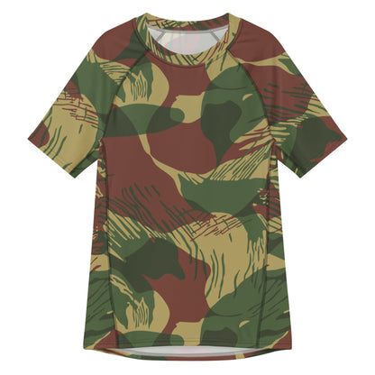 Rhodesian Brushstroke Sunburst CAMO Mens Short-Sleeve Rash Guard - 2XS - Short-sleeve Guards