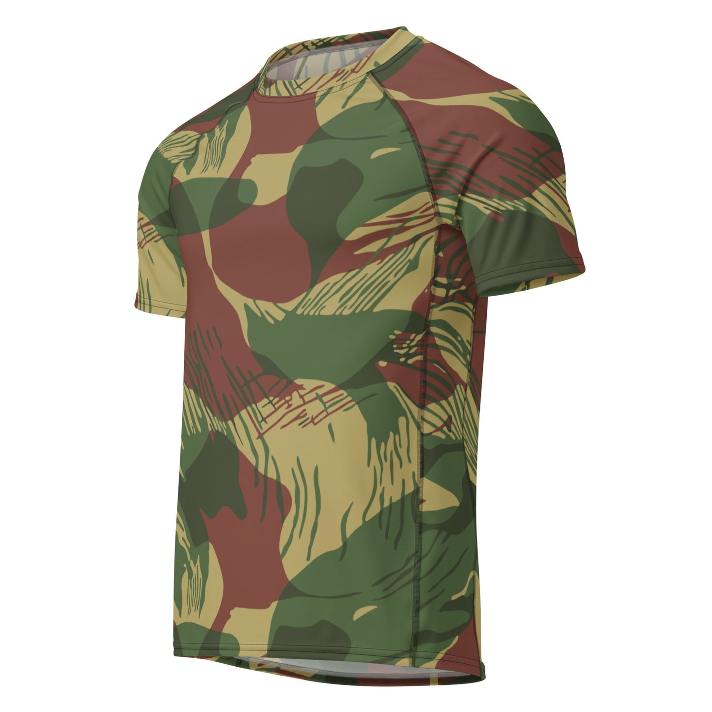 Rhodesian Brushstroke Sunburst CAMO Mens Short-Sleeve Rash Guard - Short-sleeve Guards