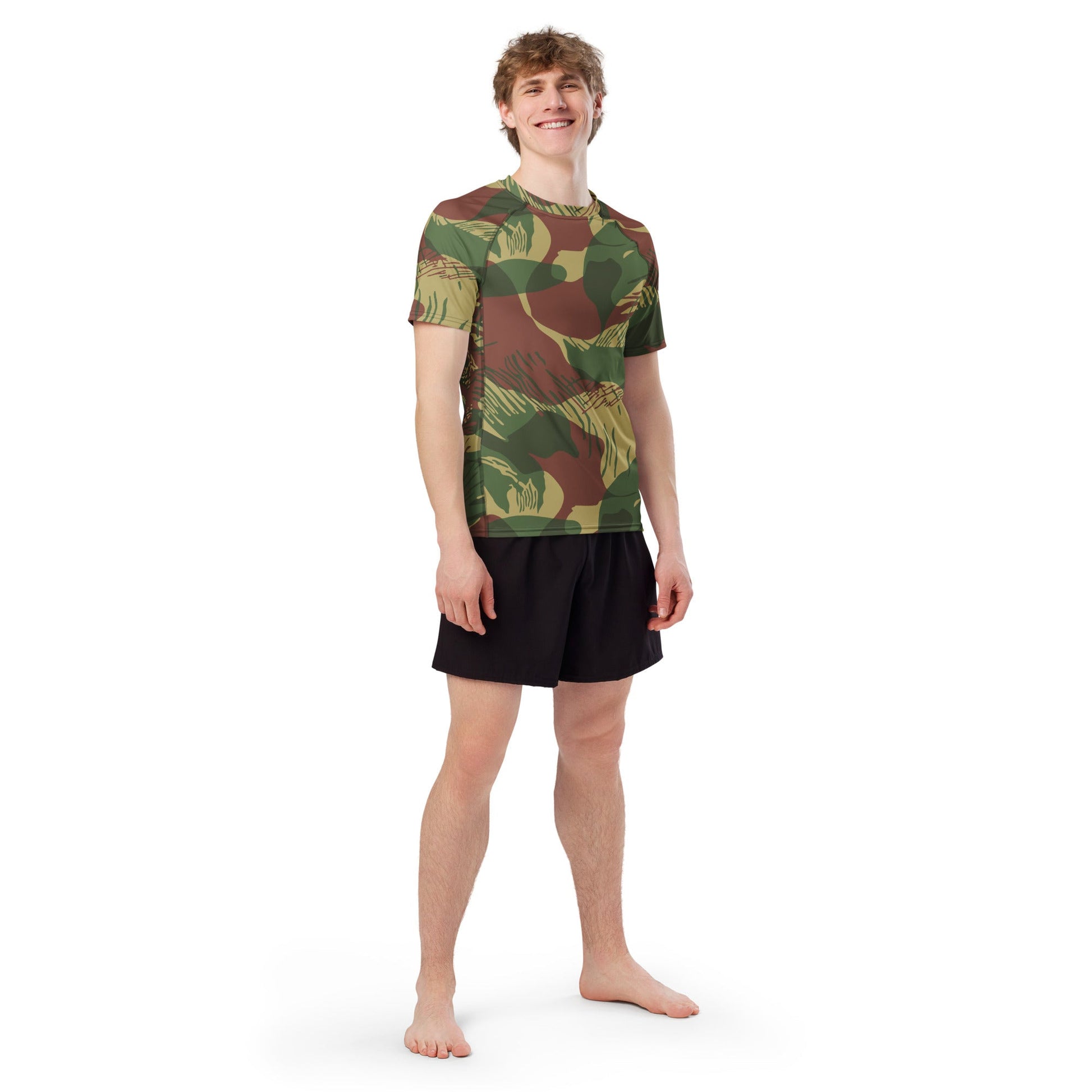 Rhodesian Brushstroke Sunburst CAMO Mens Short-Sleeve Rash Guard - Short-sleeve Guards