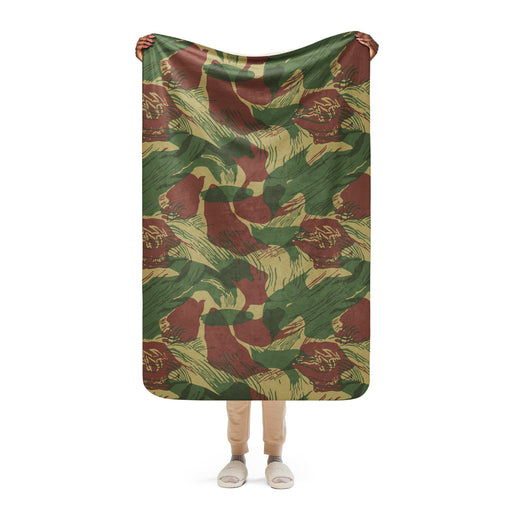 Brushstroke Sunburst Rhodesian CAMO Sherpa Blanket - 37″×57″