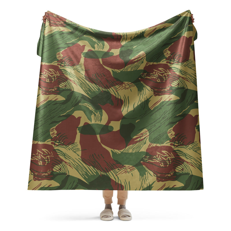 Brushstroke Sunburst Rhodesian CAMO Sherpa Blanket - 60″×80″