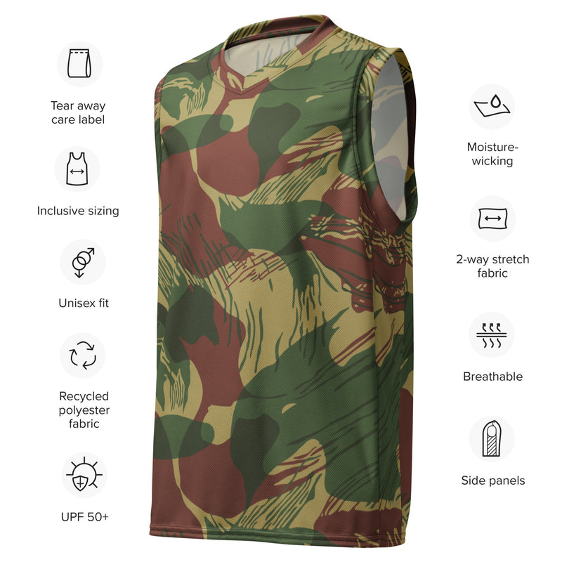 Brushstroke Sunburst Rhodesian CAMO Unisex Basketball Jersey