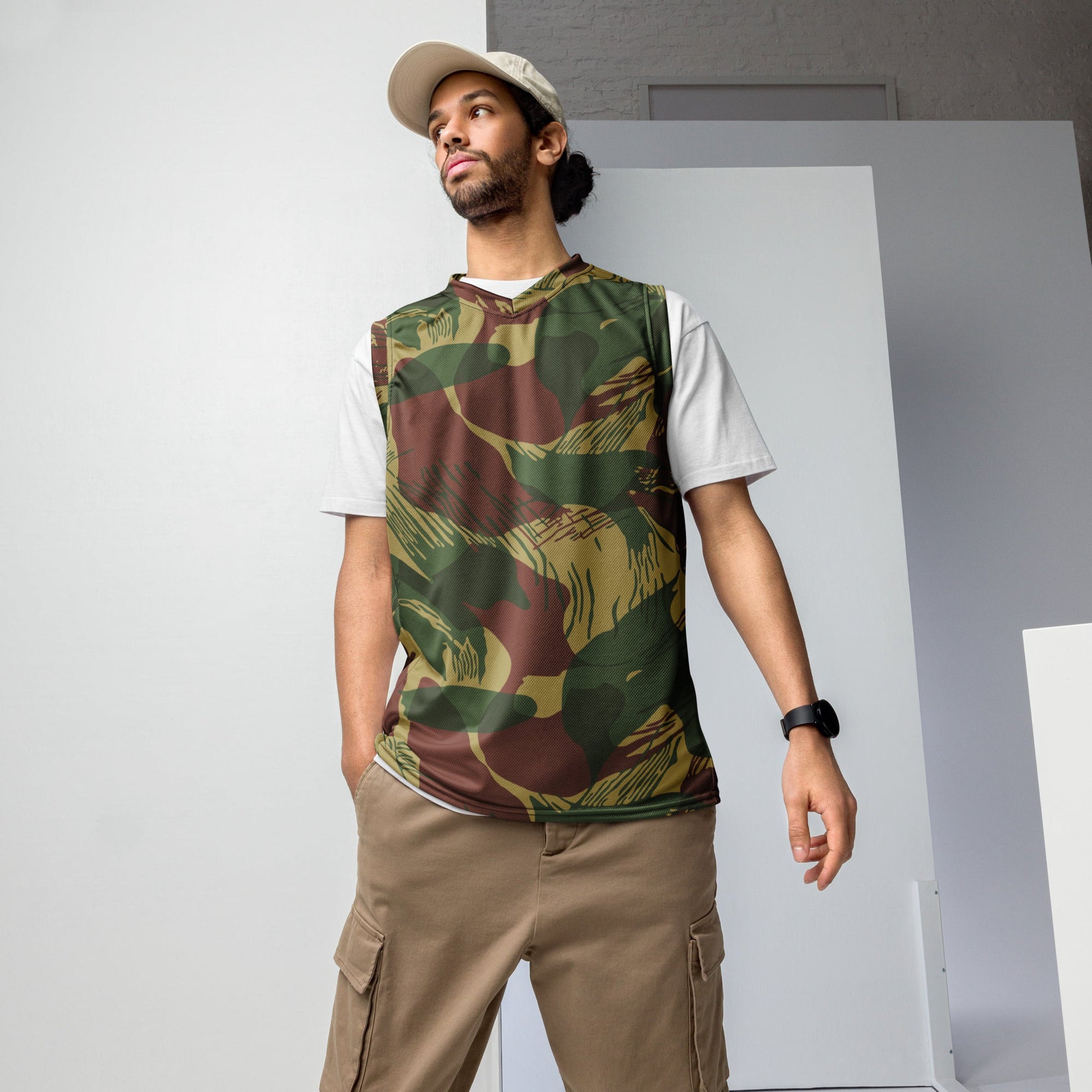 Rhodesian Brushstroke Sunburst CAMO unisex basketball jersey - 2XS - Basketball Jerseys