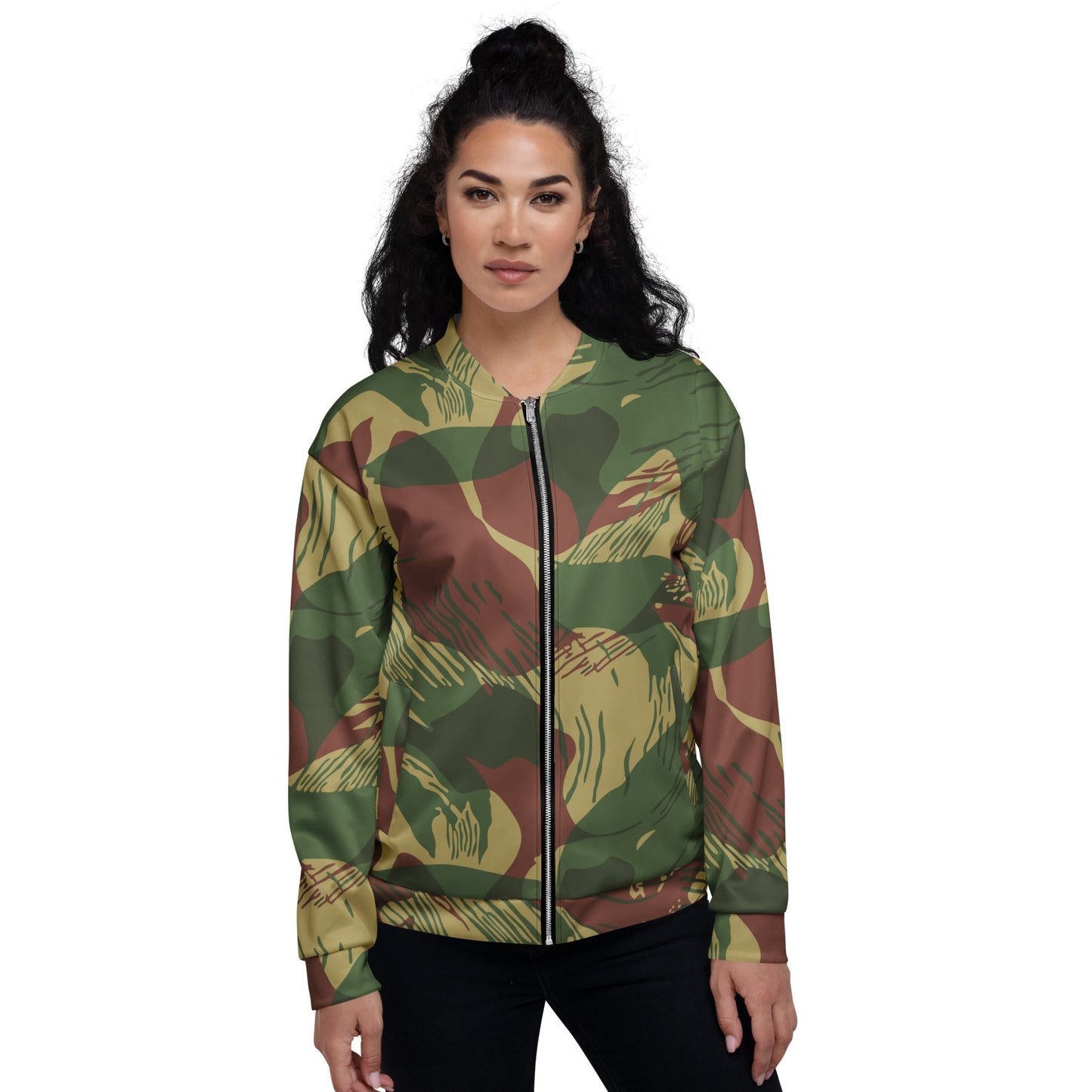 Rhodesian Brushstroke Sunburst CAMO Unisex Bomber Jacket - Jackets