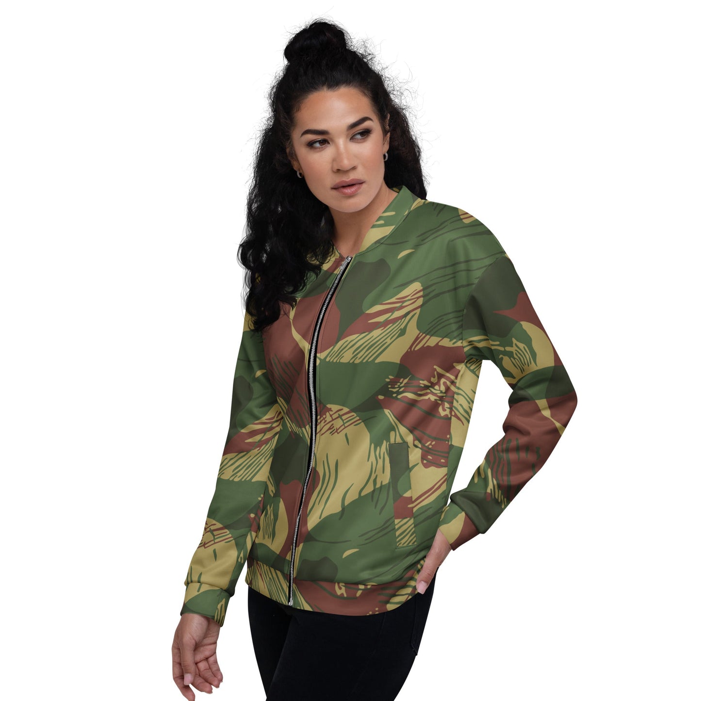 Rhodesian Brushstroke Sunburst CAMO Unisex Bomber Jacket - Jackets