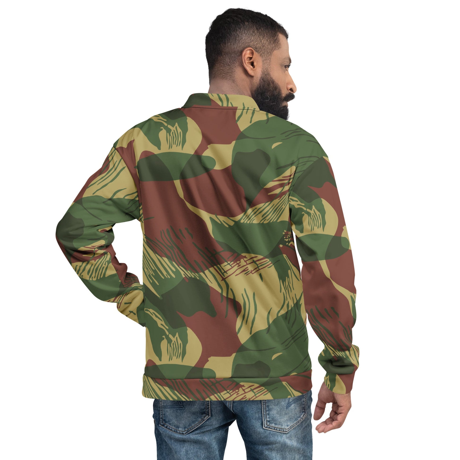 Rhodesian Brushstroke Sunburst CAMO Unisex Bomber Jacket - Jackets
