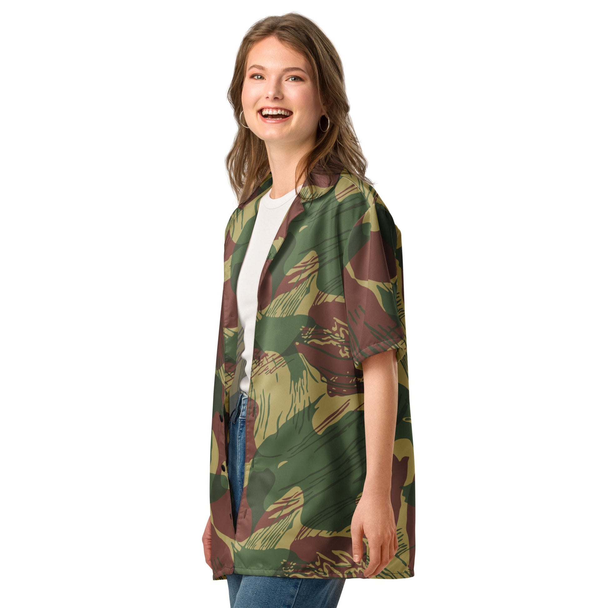 Rhodesian Brushstroke Sunburst CAMO Unisex button shirt - Button Shirts