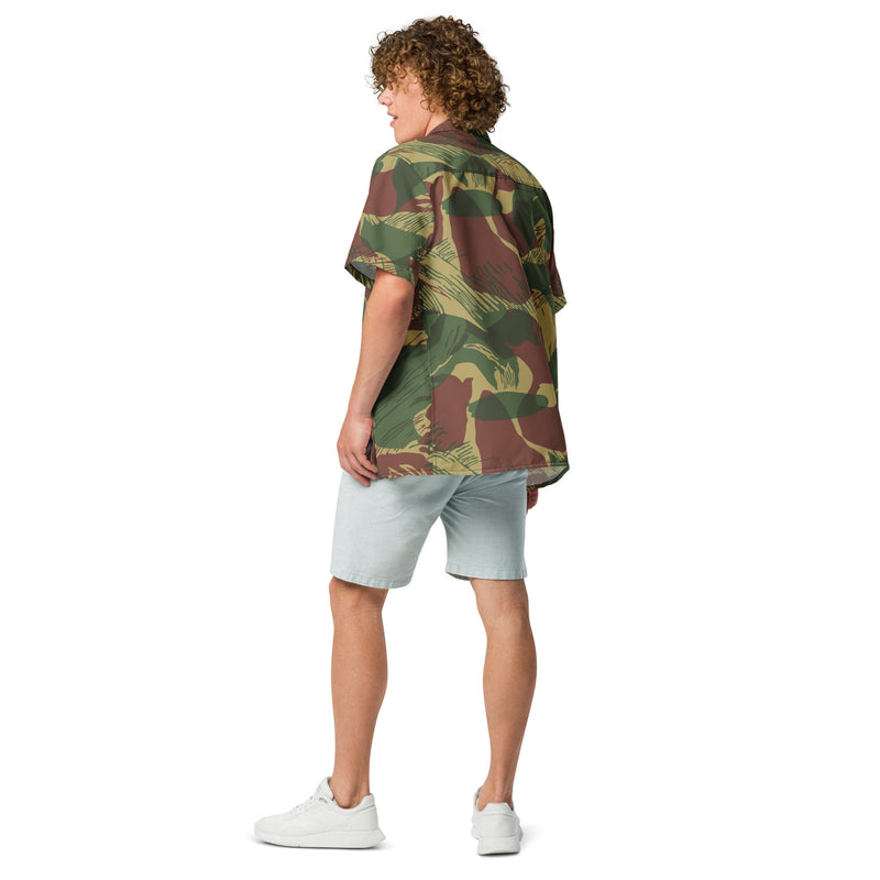 Brushstroke Sunburst Rhodesian CAMO Unisex Short-Sleeve Button Shirt - Button-Up