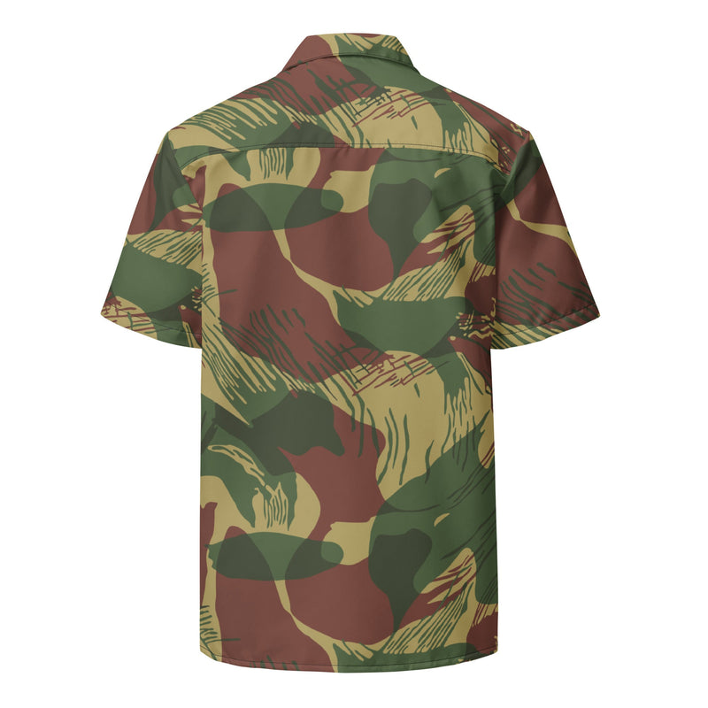 Brushstroke Sunburst Rhodesian CAMO Unisex Short-Sleeve Button Shirt - Button-Up