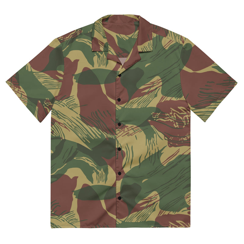 Brushstroke Sunburst Rhodesian CAMO Unisex Short-Sleeve Button Shirt - 2XS - Button-Up