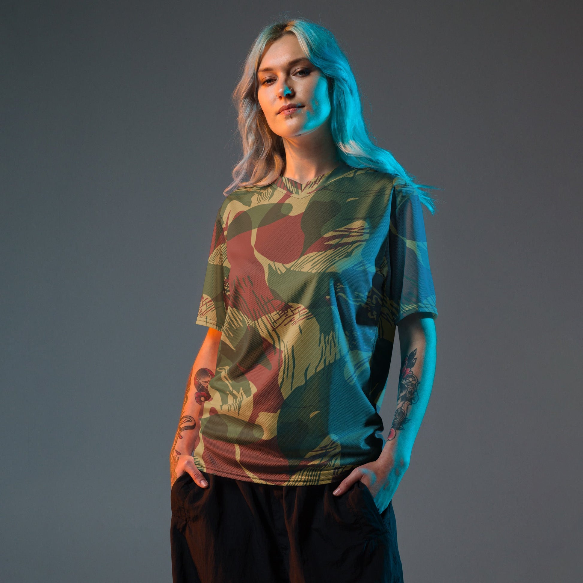 Rhodesian Brushstroke Sunburst CAMO unisex sports jersey - Sports Jerseys