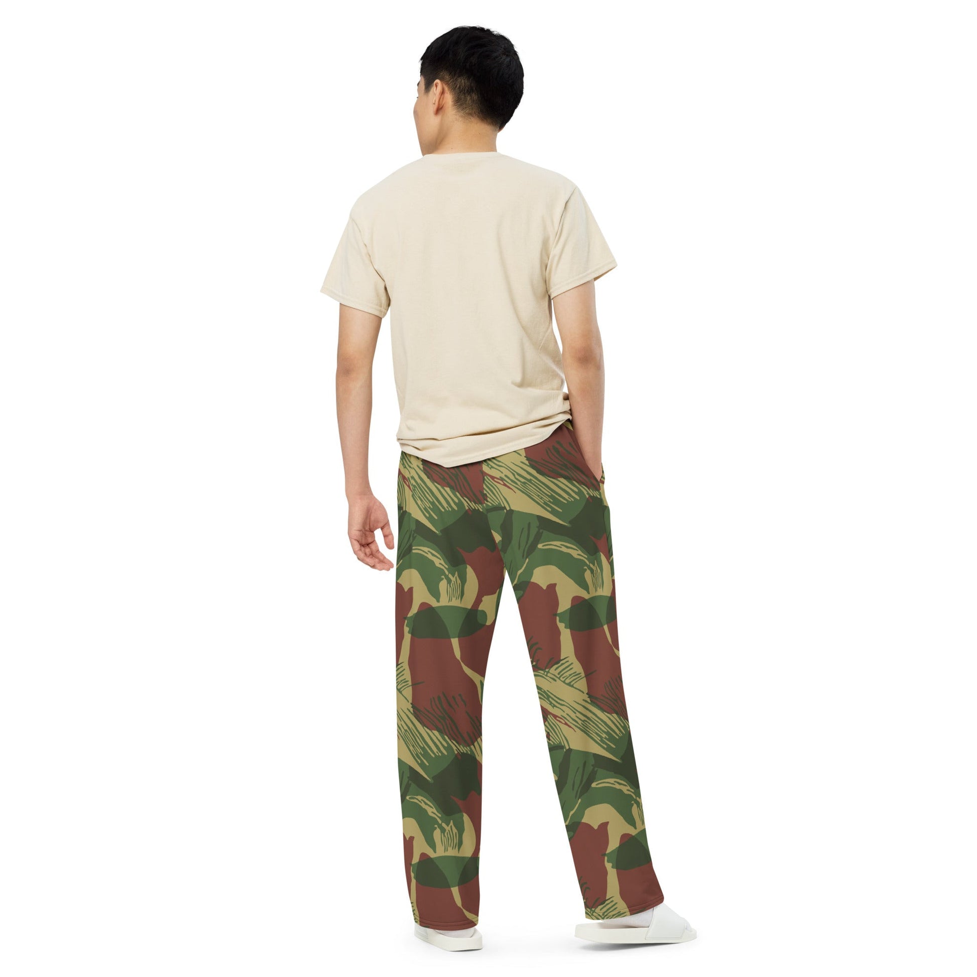 Rhodesian Brushstroke Sunburst CAMO unisex wide-leg pants - Wide-leg Pants