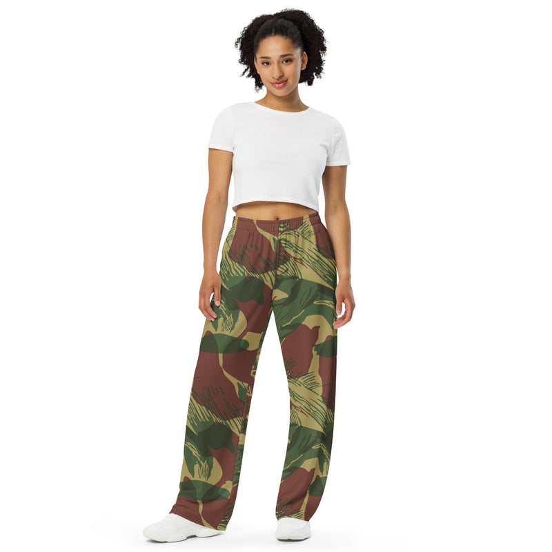 Brushstroke Sunburst Rhodesian CAMO Unisex Wide-Leg Leisure Pants