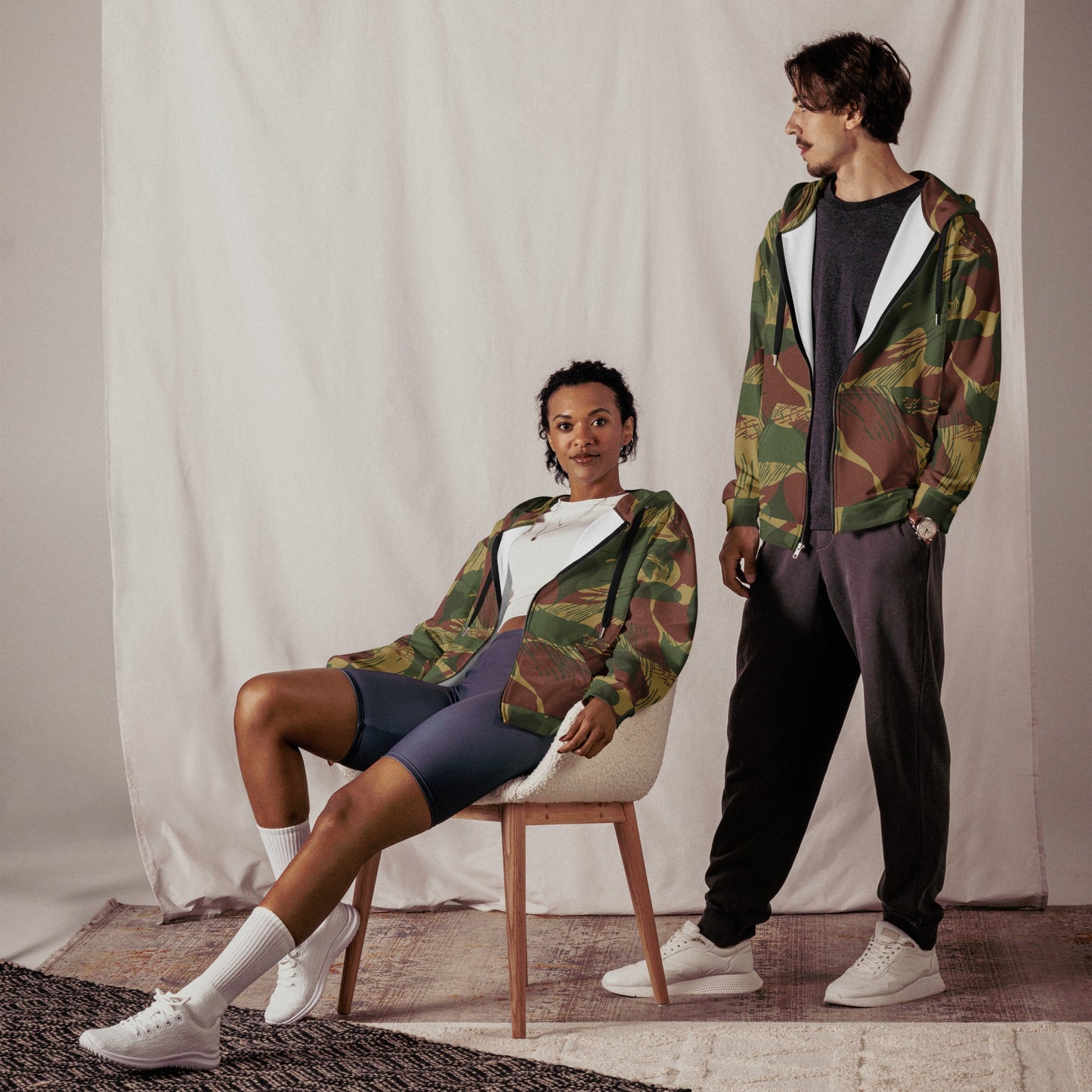 Rhodesian Brushstroke Sunburst CAMO Unisex zip hoodie - Zip Hoodies