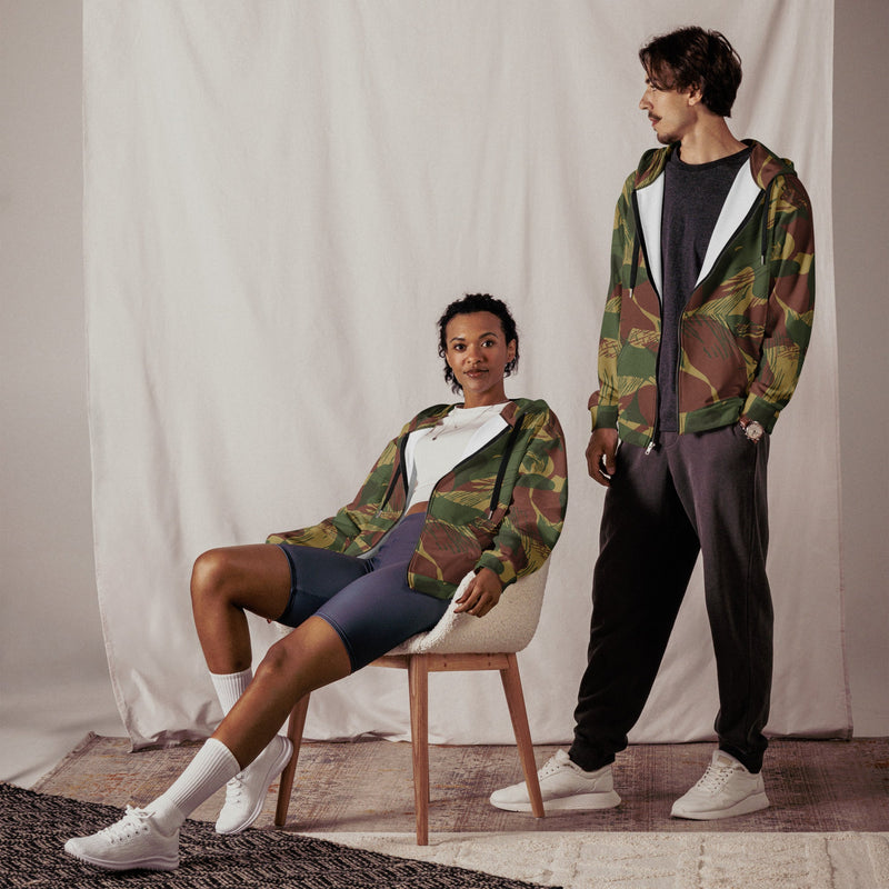 Brushstroke Sunburst Rhodesian CAMO Unisex Zip Hoodie