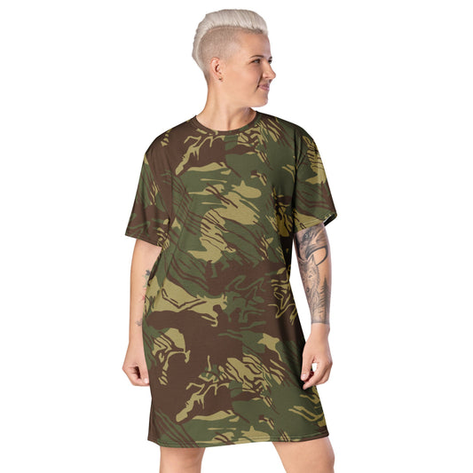 Rhodesian Brushstroke CAMO T-shirt dress - 2XS - Womens T-Shirt Dress