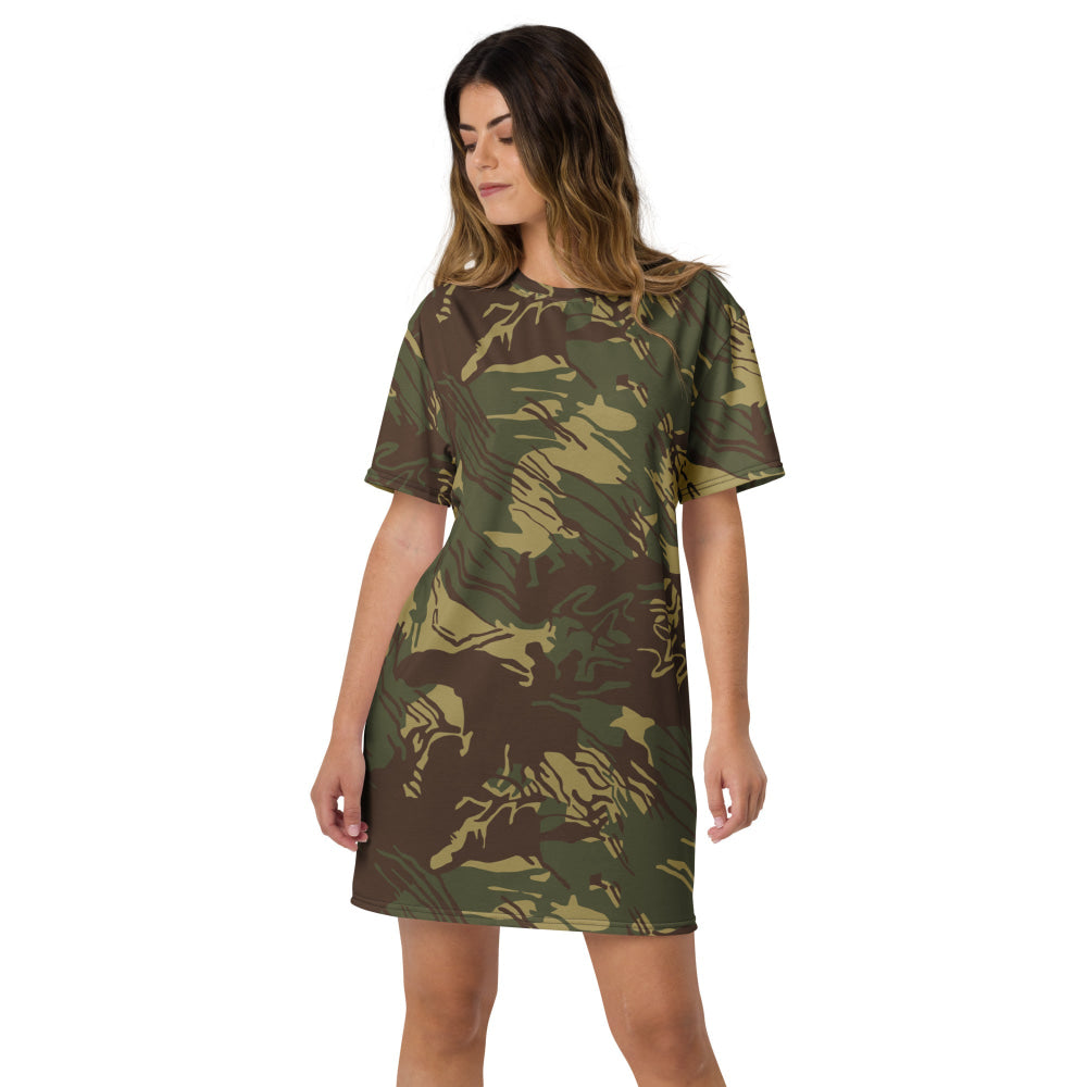 Rhodesian Brushstroke CAMO T-shirt dress - Womens T-Shirt Dress