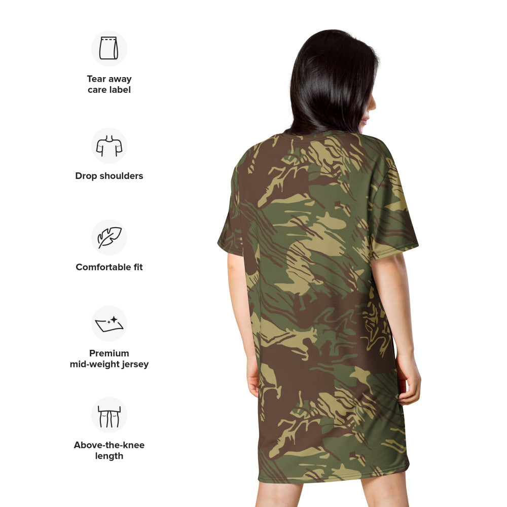 Rhodesian Brushstroke CAMO T-shirt dress - Womens T-Shirt Dress