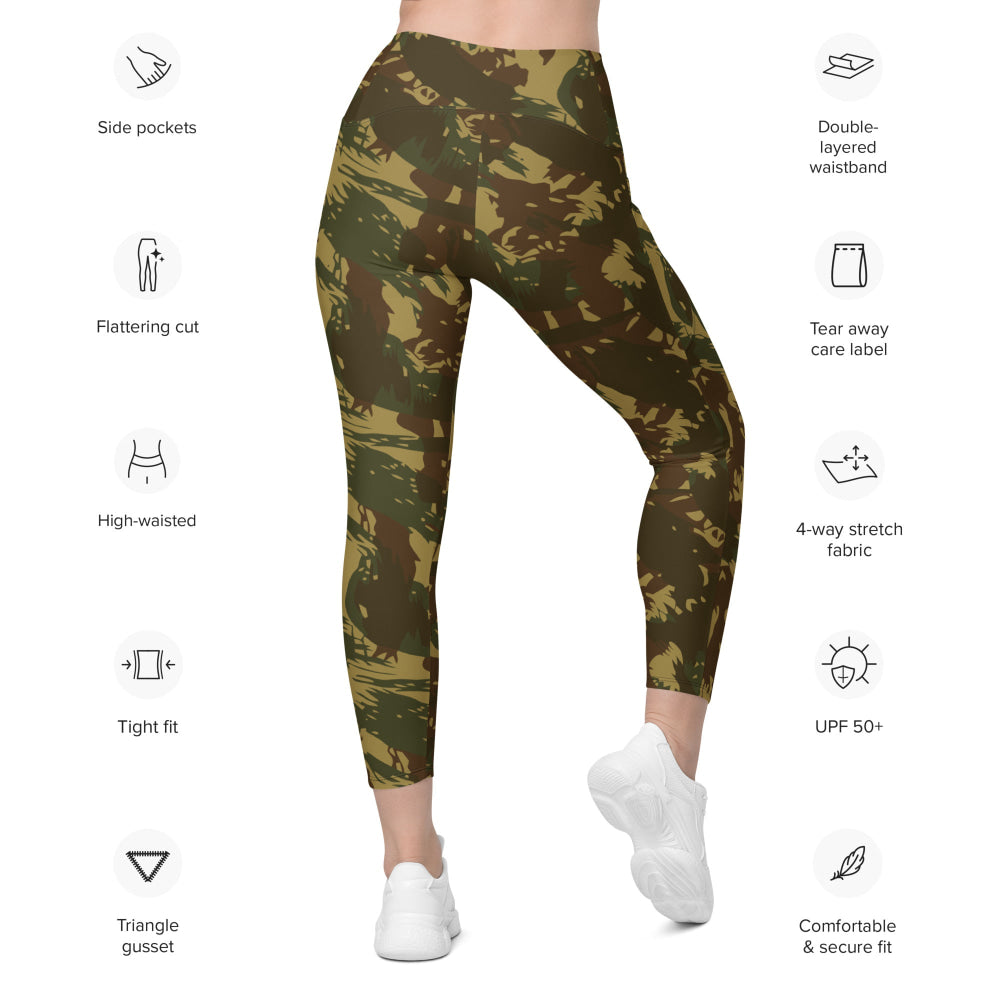 Rhodesian Brushstroke Transkei CAMO Leggings with pockets - Womens With Pockets