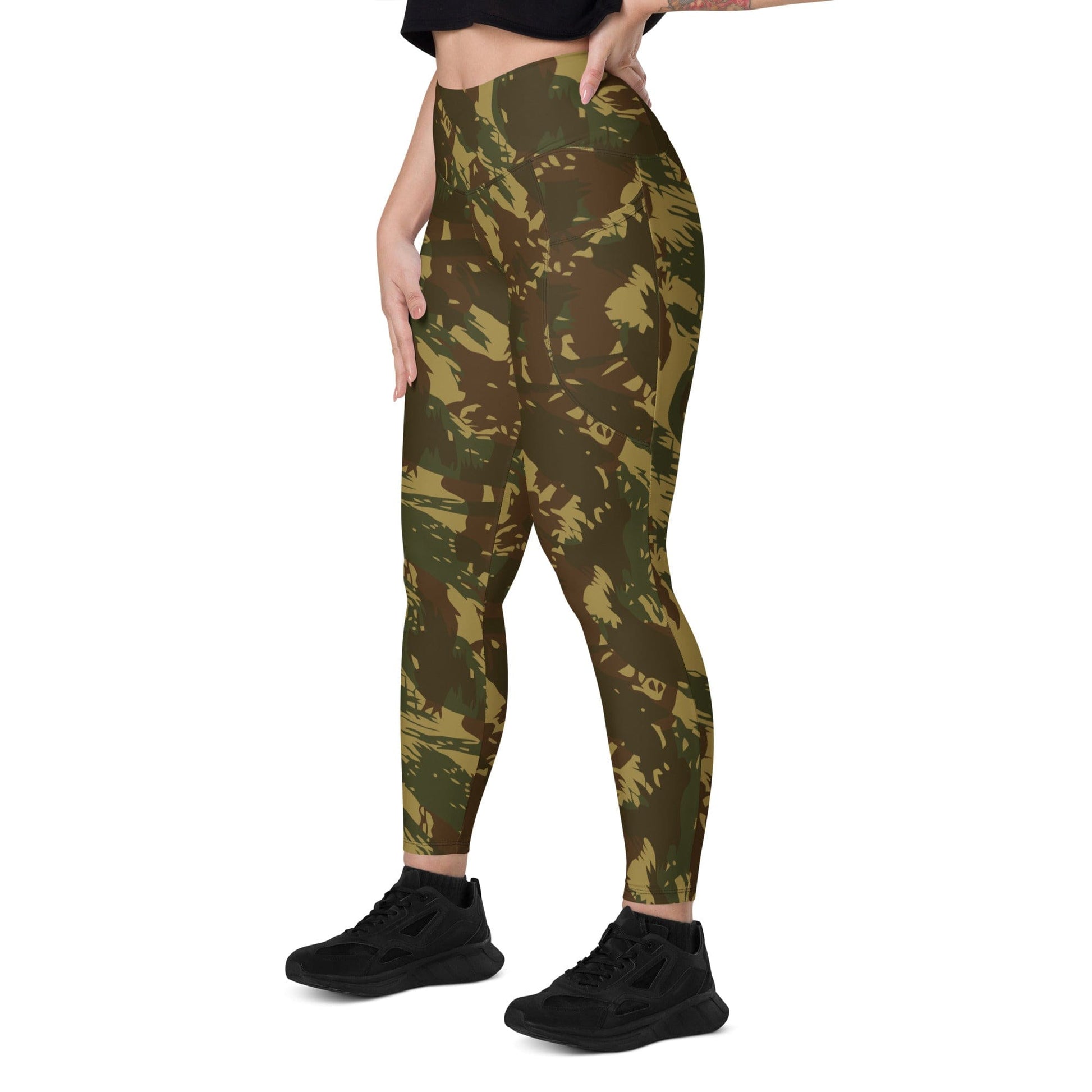 Rhodesian Brushstroke Transkei CAMO Leggings with pockets - Womens With Pockets