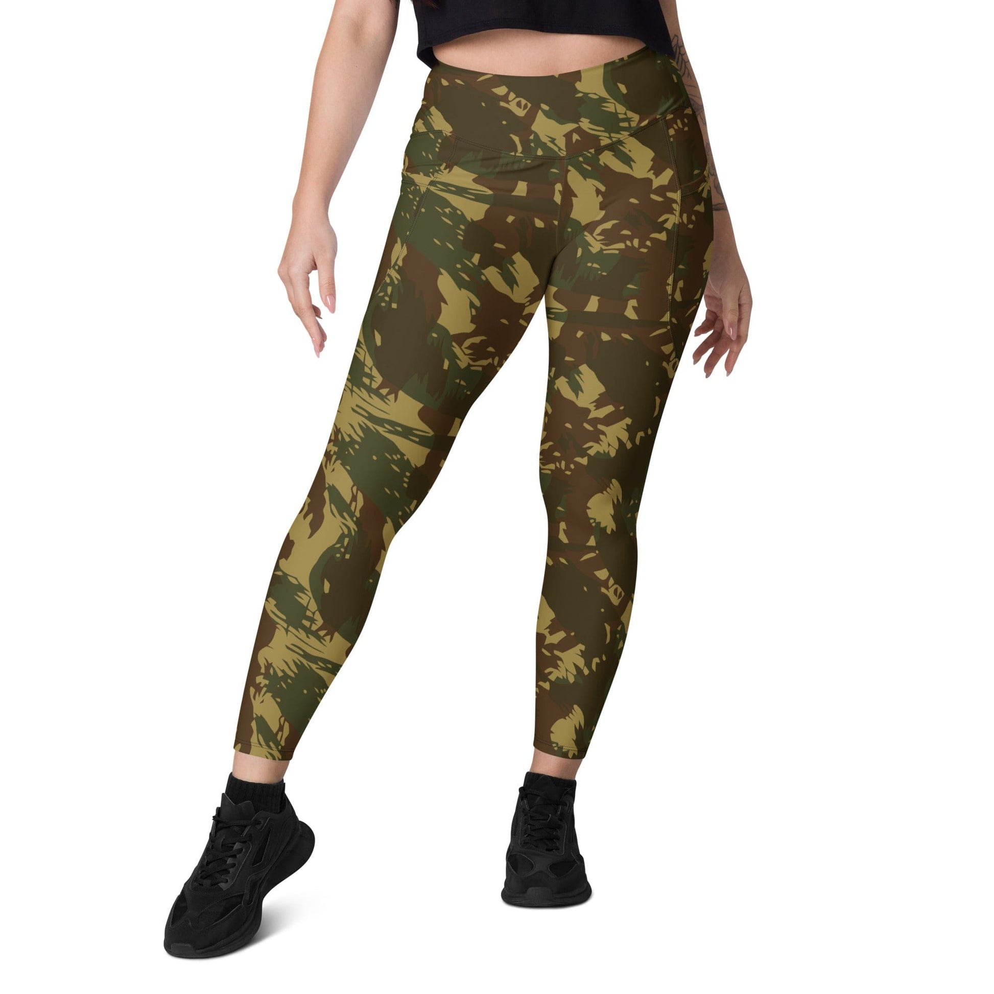 Rhodesian Brushstroke Transkei CAMO Leggings with pockets - Womens With Pockets