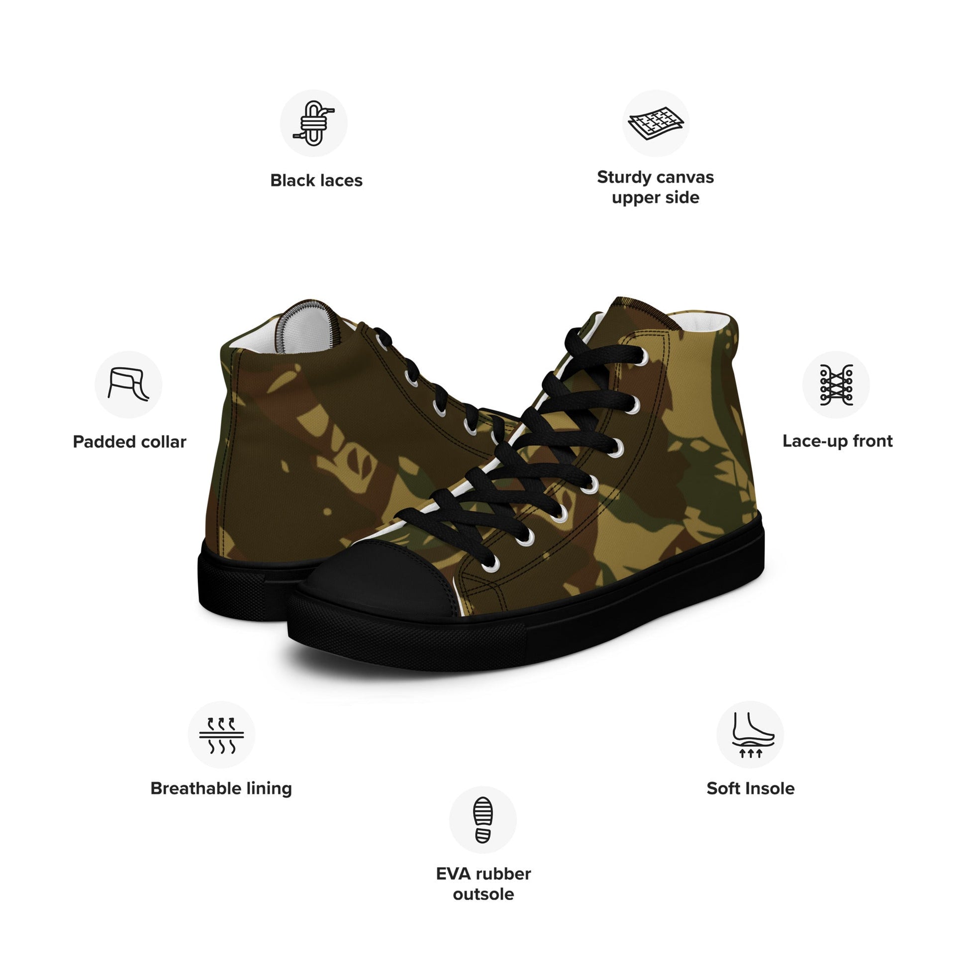 Rhodesian Brushstroke Transkei CAMO Mens high top canvas shoes High Top Canvas Shoes