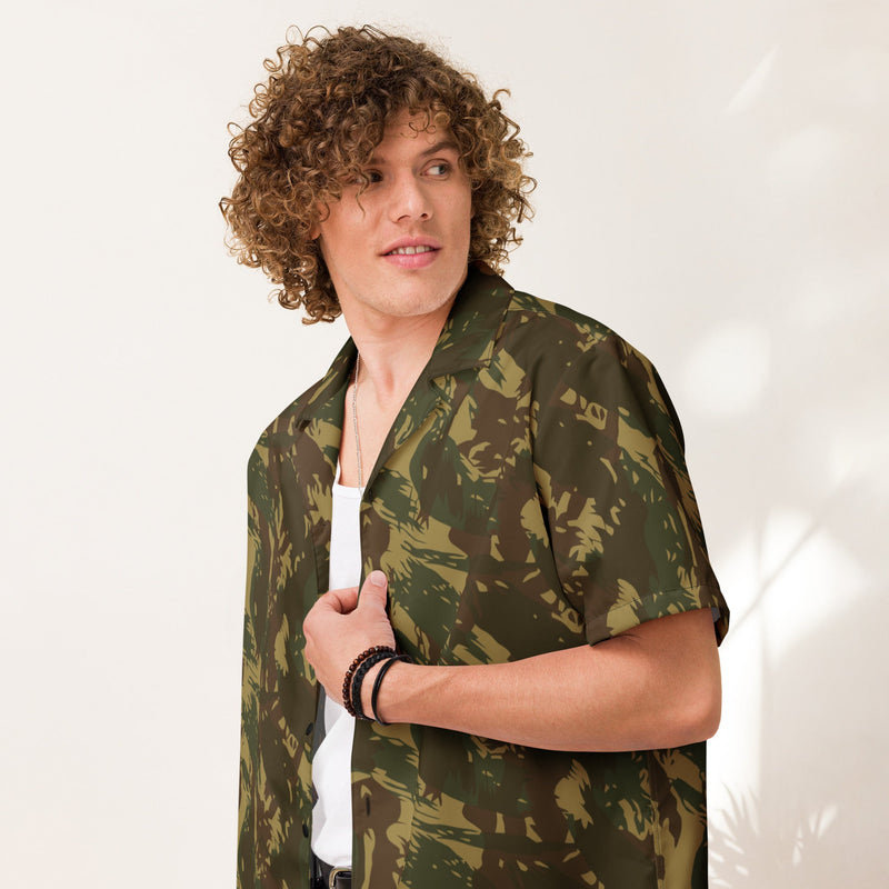 Brushstroke Transkei CAMO Unisex Short-Sleeve Button Shirt - Button-Up