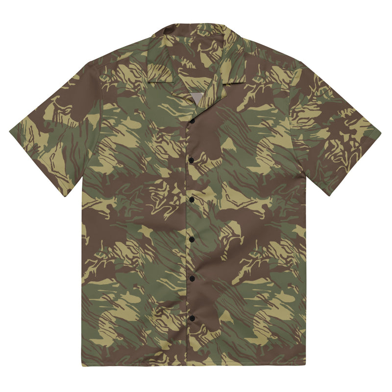 Brushstroke Rhodesian CAMO Unisex Short-Sleeve Button Shirt - 2XS - Button-Up