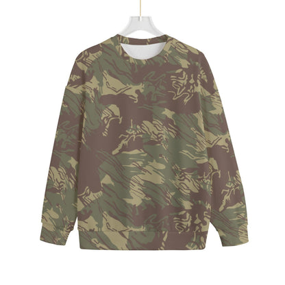 Rhodesian Brushstroke CAMO Unisex Drop-shoulder Knitted Fleece Sweater - S / White