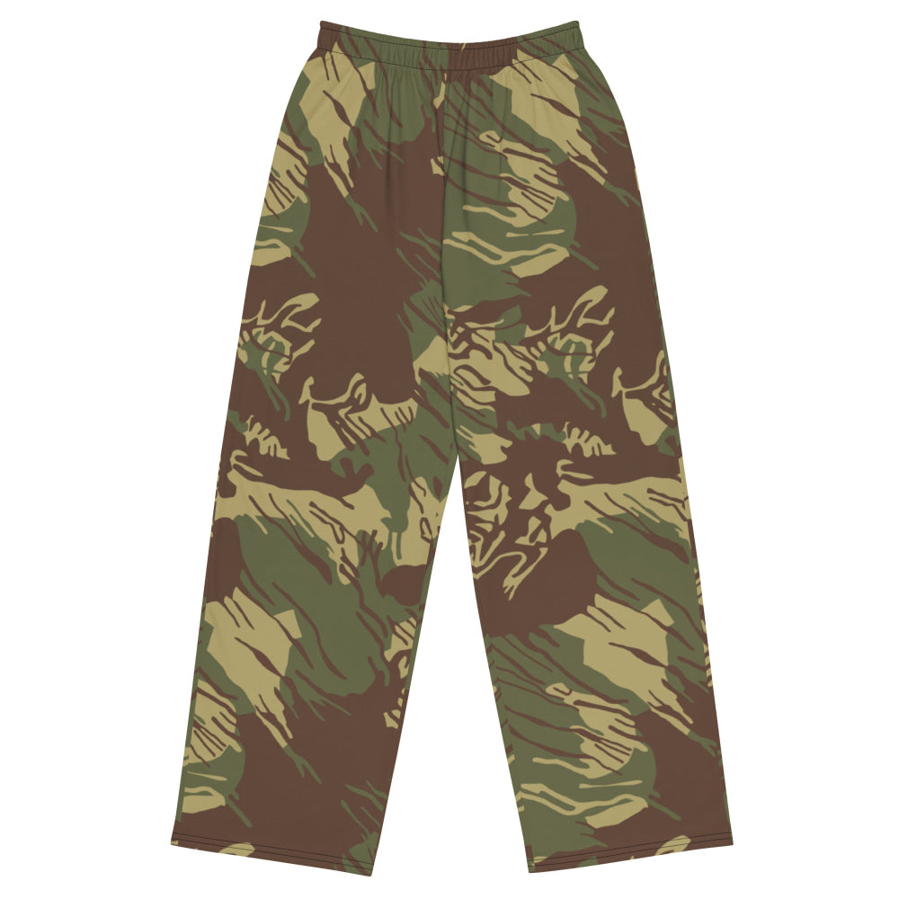 Rhodesian Brushstroke CAMO unisex wide-leg pants - 2XS - Unisex Wide-Leg Pants