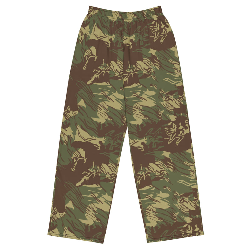 Brushstroke Rhodesian CAMO Unisex Wide-Leg Leisure Pants - 2XS - Pant
