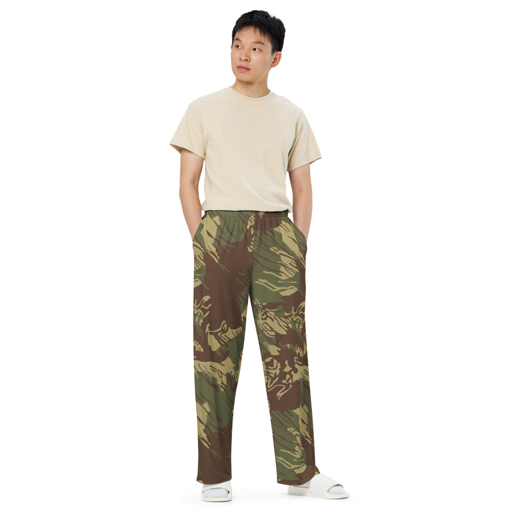 Rhodesian Brushstroke CAMO unisex wide-leg pants - Unisex Wide-Leg Pants